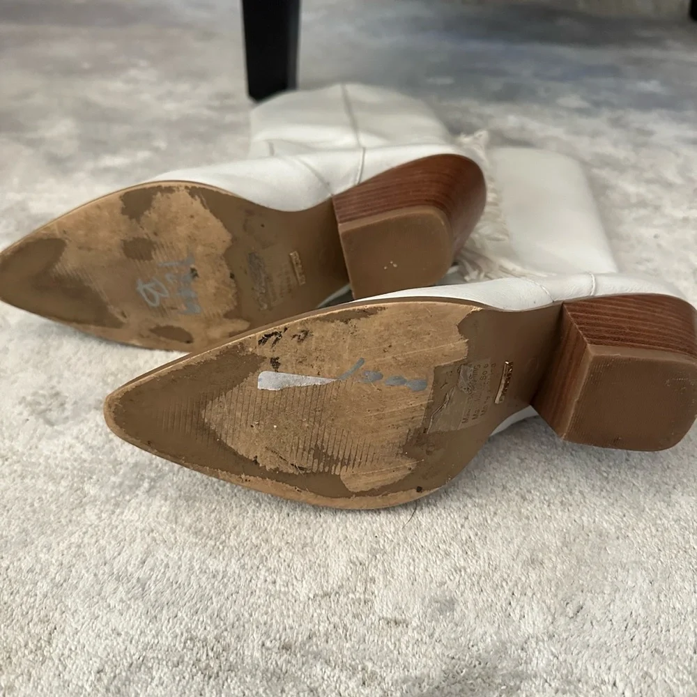 Billini White Fringe Western Cowboy Boots 7 - Picture 5 of 6